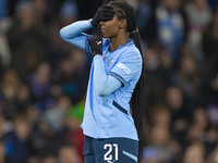 Khadija Shaw #21 of Manchester City W.F.C. celebrates her goal during the Barclays FA Women's Super League match between Manchester City and...