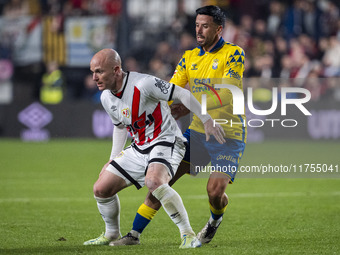 During the La Liga EA Sports 2024/25 football match between Rayo Vallecano and UD Las Palmas at Estadio de Vallecas in Madrid, Spain, on Nov...