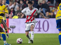 Florian Lejeune of Rayo Vallecano is in action with the ball during the La Liga EA Sports 2024/25 football match between Rayo Vallecano and...