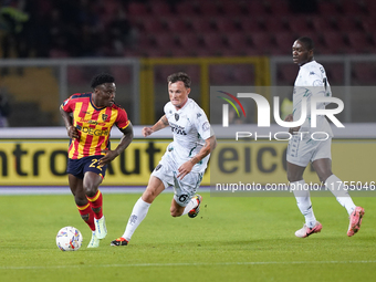 Lameck Banda of US Lecce plays during the Serie A match between US Lecce and Empoli in Lecce, Italy, on November 8, 2024. (