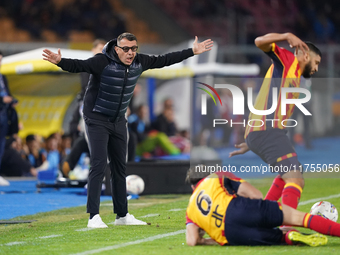 Roberto D'Aversa, head coach of Empoli FC, watches the Serie A match between US Lecce and Empoli in Lecce, Italy, on November 8, 2024. (