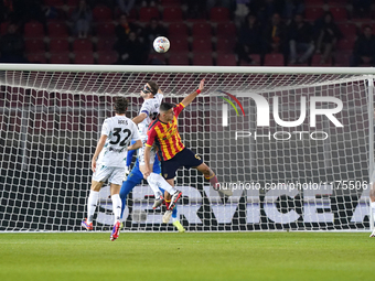 Nikola Krstovic of US Lecce is in action during the Serie A match between US Lecce and Empoli in Lecce, Italy, on November 8, 2024. (