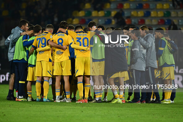 Frosinone Calcio at the end of the game during the 13th day of the Serie BKT Championship between Frosinone Calcio and Palermo F.C. at the B...