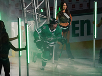 Matt Duchene #95 of the Dallas Stars skates on the ice moments before the start of the NHL match against the Chicago Blackhawks at American...