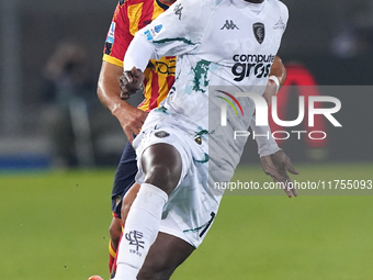 Emmanuel Gyasi of Empoli FC is in action during the Serie A match between US Lecce and Empoli in Lecce, Italy, on November 8, 2024. (