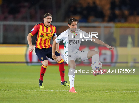 Lorenzo Colombo of Empoli FC is in action during the Serie A match between US Lecce and Empoli in Lecce, Italy, on November 8, 2024. 