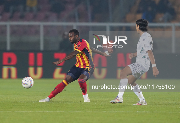 Lassana Coulibaly of US Lecce is in action during the Serie A match between US Lecce and Empoli in Lecce, Italy, on November 8, 2024. 