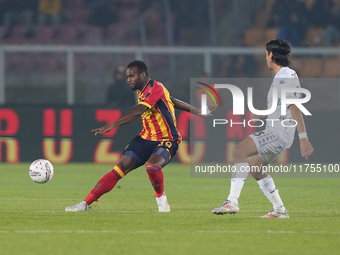 Lassana Coulibaly of US Lecce is in action during the Serie A match between US Lecce and Empoli in Lecce, Italy, on November 8, 2024. (