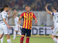 Nikola Krstovic of US Lecce is in action during the Serie A match between US Lecce and Empoli in Lecce, Italy, on November 8, 2024. (