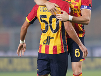 Santiago Pierotti of US Lecce celebrates a goal during the Serie A match between US Lecce and Empoli in Lecce, Italy, on November 8, 2024. (