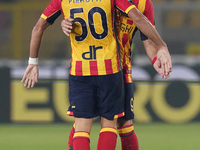 Santiago Pierotti of US Lecce celebrates a goal during the Serie A match between US Lecce and Empoli in Lecce, Italy, on November 8, 2024. (