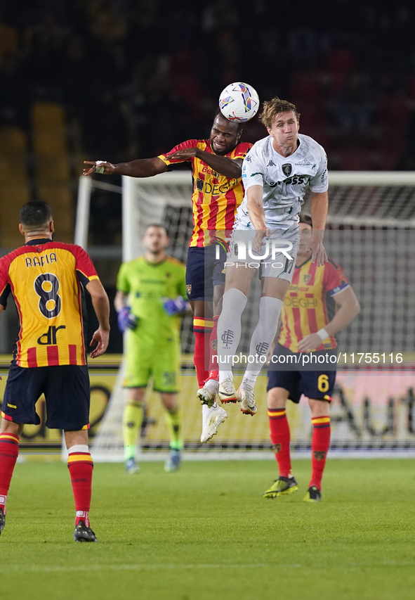 Lassana Coulibaly of US Lecce is in action during the Serie A match between US Lecce and Empoli in Lecce, Italy, on November 8, 2024. 