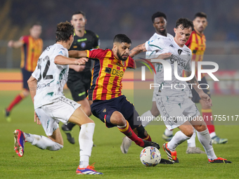 Hamza Rafia of US Lecce is in action during the Serie A match between US Lecce and Empoli in Lecce, Italy, on November 8, 2024. (