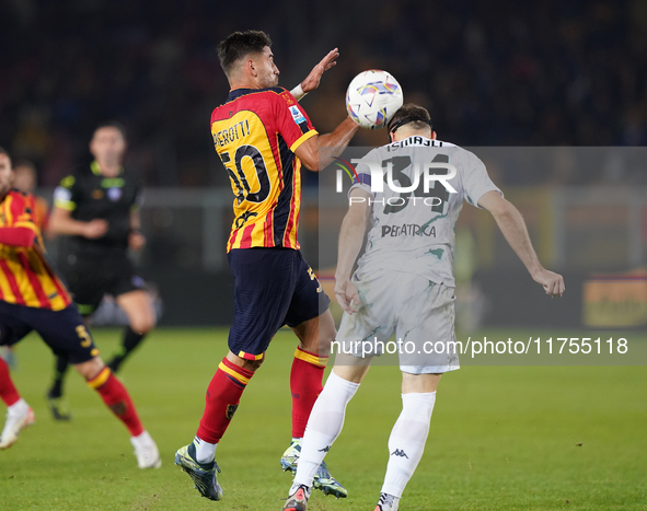 Santiago Pierotti of US Lecce is in action during the Serie A match between US Lecce and Empoli in Lecce, Italy, on November 8, 2024. 