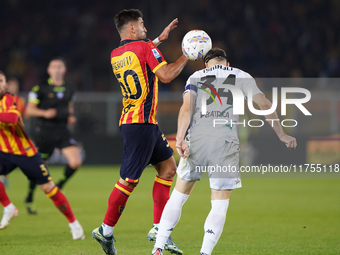 Santiago Pierotti of US Lecce is in action during the Serie A match between US Lecce and Empoli in Lecce, Italy, on November 8, 2024. (