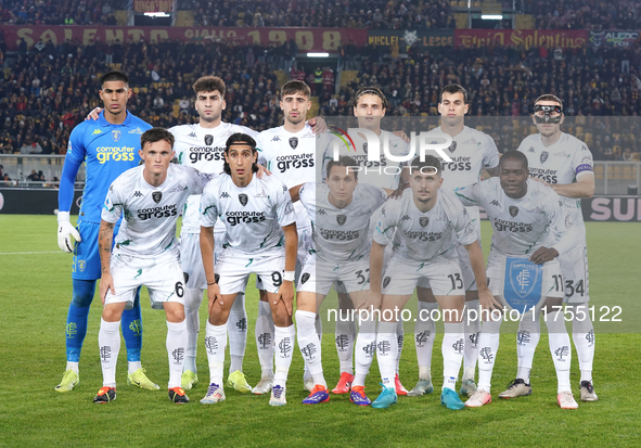 Players from Empoli FC participate in the Serie A match against US Lecce in Lecce, Italy, on November 8, 2024 