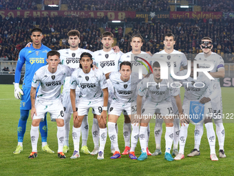 Players from Empoli FC participate in the Serie A match against US Lecce in Lecce, Italy, on November 8, 2024 (