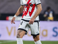 Florian Lejeune of Rayo Vallecano is in action with the ball during the La Liga EA Sports 2024/25 football match between Rayo Vallecano and...