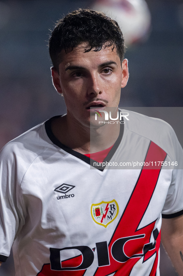 Sergio Camello of Rayo Vallecano is seen during the La Liga EA Sports 2024/25 football match between Rayo Vallecano and UD Las Palmas at Est...