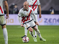 Isi Palazon of Rayo Vallecano is in action with the ball during the La Liga EA Sports 2024/25 football match between Rayo Vallecano and UD L...