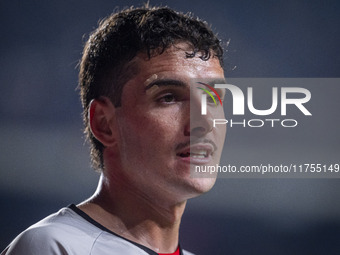 Sergio Camello of Rayo Vallecano is seen during the La Liga EA Sports 2024/25 football match between Rayo Vallecano and UD Las Palmas at Est...