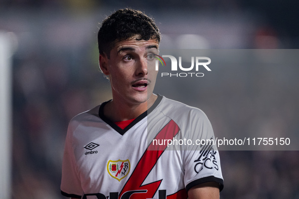 Sergio Camello of Rayo Vallecano is seen during the La Liga EA Sports 2024/25 football match between Rayo Vallecano and UD Las Palmas at Est...