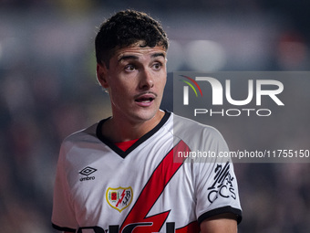 Sergio Camello of Rayo Vallecano is seen during the La Liga EA Sports 2024/25 football match between Rayo Vallecano and UD Las Palmas at Est...