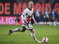 Isi Palazon of Rayo Vallecano is in action with the ball during the La Liga EA Sports 2024/25 football match between Rayo Vallecano and UD L...