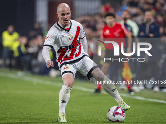 Isi Palazon of Rayo Vallecano is in action with the ball during the La Liga EA Sports 2024/25 football match between Rayo Vallecano and UD L...