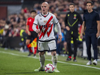 Isi Palazon of Rayo Vallecano is in action with the ball during the La Liga EA Sports 2024/25 football match between Rayo Vallecano and UD L...