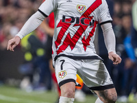 Isi Palazon of Rayo Vallecano is in action with the ball during the La Liga EA Sports 2024/25 football match between Rayo Vallecano and UD L...