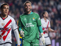 Jacobus Cillessen (C) of UD Las Palmas is seen during the La Liga EA Sports 2024/25 football match between Rayo Vallecano and UD Las Palmas...