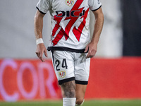 Florian Lejeune of Rayo Vallecano is in action with the ball during the La Liga EA Sports 2024/25 football match between Rayo Vallecano and...