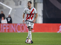 Florian Lejeune of Rayo Vallecano is in action with the ball during the La Liga EA Sports 2024/25 football match between Rayo Vallecano and...