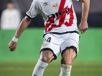 Florian Lejeune of Rayo Vallecano is in action with the ball during the La Liga EA Sports 2024/25 football match between Rayo Vallecano and...