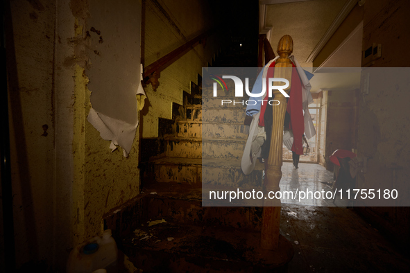 Encarna Jimenez is a victim of the flood in Benetusser, Spain, on november 08, 2024. 