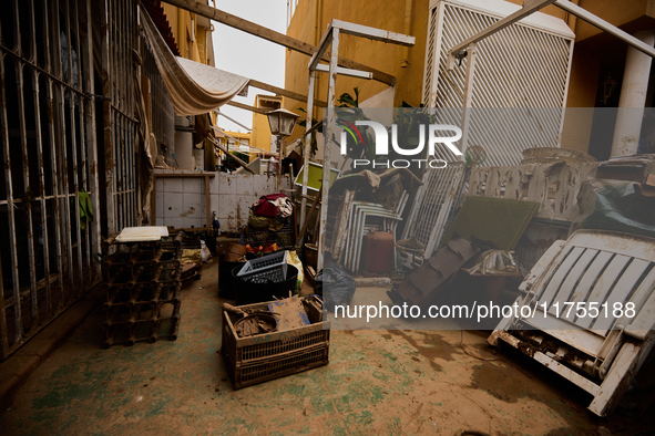 Encarna Jimenez is a victim of the flood in Benetusser, Spain, on november 08, 2024. 