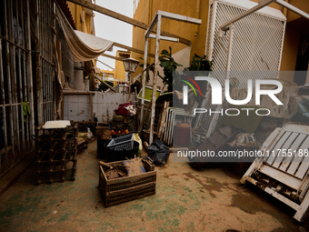 Encarna Jimenez is a victim of the flood in Benetusser, Spain, on november 08, 2024. (