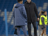 Manchester City W.F.C. manager Gareth Taylor is at full time during the Barclays FA Women's Super League match between Manchester City and T...