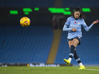 During the Barclays FA Women's Super League match between Manchester City and Tottenham Hotspur at the Etihad Stadium in Manchester, England...