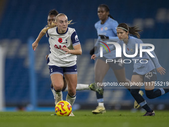 During the Barclays FA Women's Super League match between Manchester City and Tottenham Hotspur at the Etihad Stadium in Manchester, England...