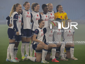 Tottenham Hotspur F.C. plays during the Barclays FA Women's Super League match between Manchester City and Tottenham Hotspur at the Etihad S...