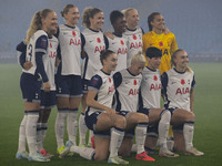 Tottenham Hotspur F.C. plays during the Barclays FA Women's Super League match between Manchester City and Tottenham Hotspur at the Etihad S...