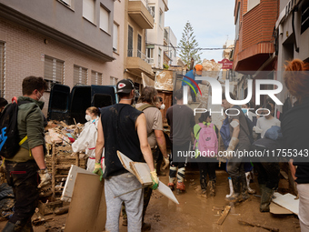 Devastating scenes occur during the Massanassa flood in Massanassa, Spain, on november 08,2024. (