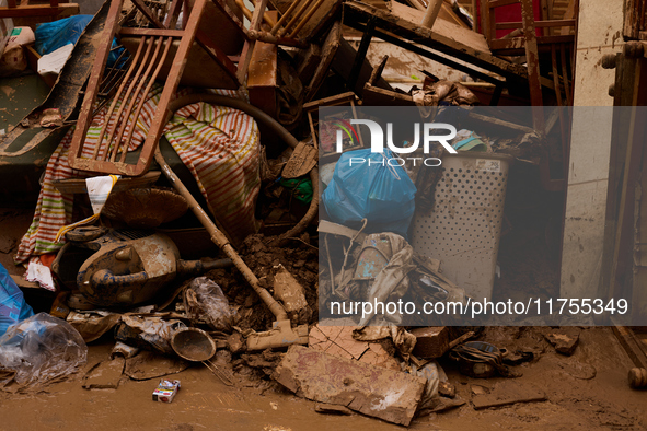 Devastating scenes occur during the Massanassa flood in Massanassa, Spain, on november 08,2024. 