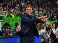 The coach of Olympiacos, Georgios Bartzokas, is present during the Euroleague game between Panathinaikos and Olympiacos, with a final score...