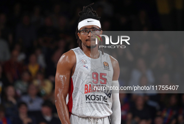 Chima Moneke plays during the match between FC Barcelona and Baskonia Vitoria-Gasteiz, corresponding to week 8 of the Turkish Airlines Eurol...