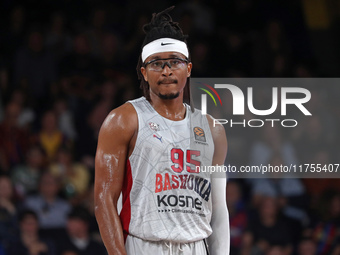 Chima Moneke plays during the match between FC Barcelona and Baskonia Vitoria-Gasteiz, corresponding to week 8 of the Turkish Airlines Eurol...