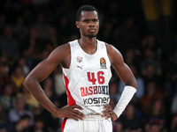 Ousmane NDiaye plays during the match between FC Barcelona and Baskonia Vitoria-Gasteiz, corresponding to week 8 of the Turkish Airlines Eur...