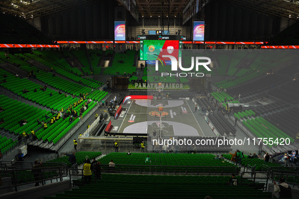 View of the OAKA stadium before the game between Panathinaikos and Olympiacos, with a final score of 89-94, at OAKA in Athens, Greece, on Se...